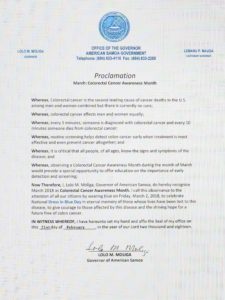 Proclamation- March: National Colorectal Cancer Awareness Month
